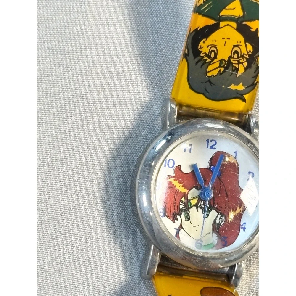 Vintage 90s Willis Sailor Jupiter sailor moon  Anime Watch Yellow Jelly Strap